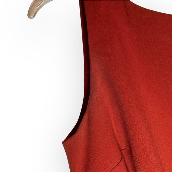 VTG 90's Ava & Aiden Sleeveless Red Rouched Midi Dress Size 2 Christmas Holiday - Picture 8 of 10